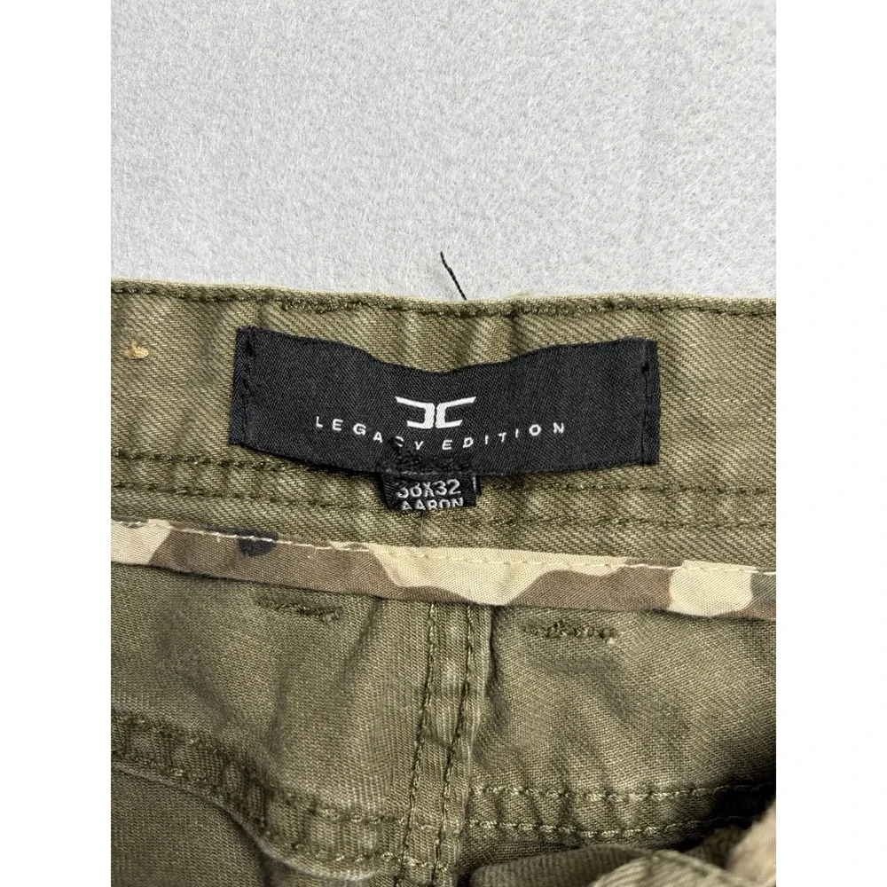 Jordan Craig Legacy Jeans Mens 38x32 Olive Green Distressed Stretch Denim